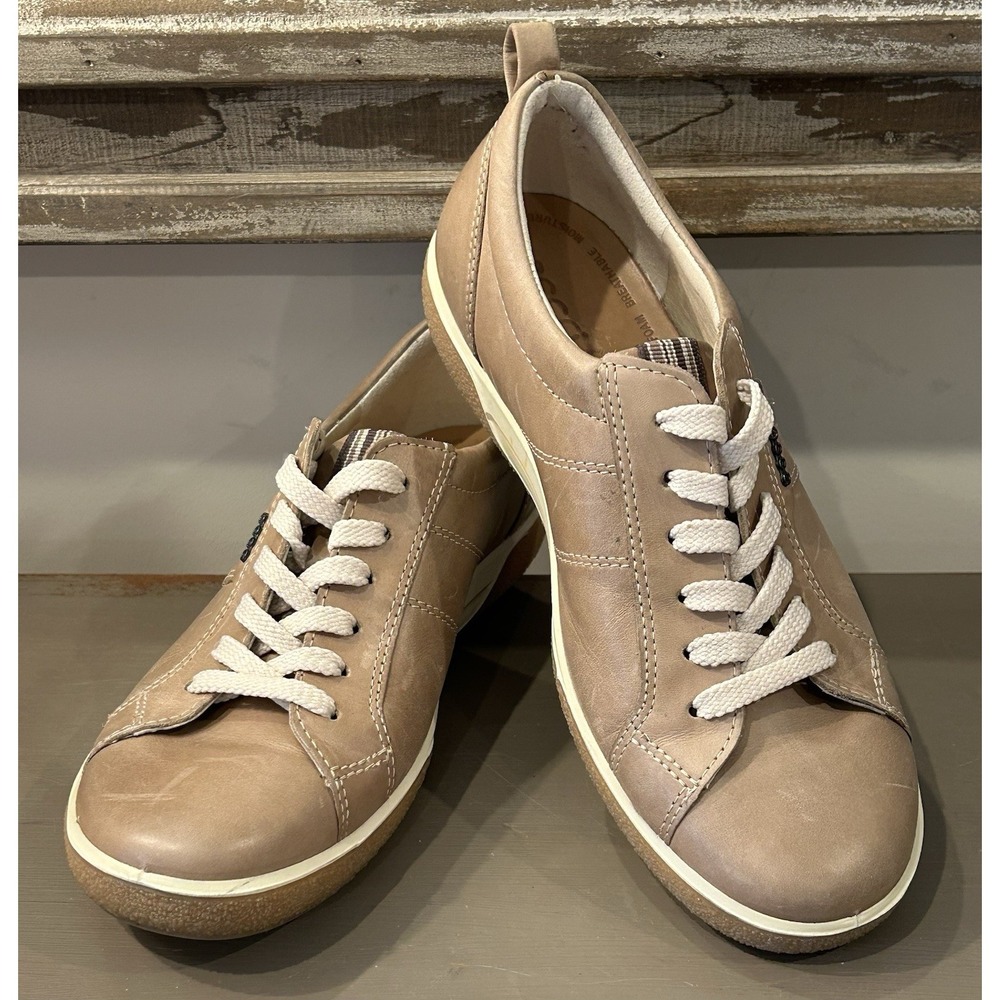 Ecco Shoes Women's EU 36 US 5-5.5 Tan Brown‎ Leather Breathable Lace Up Sneaker